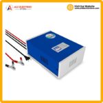 Simtek 12V 30A battery charger side view — automatic lead-acid battery charger