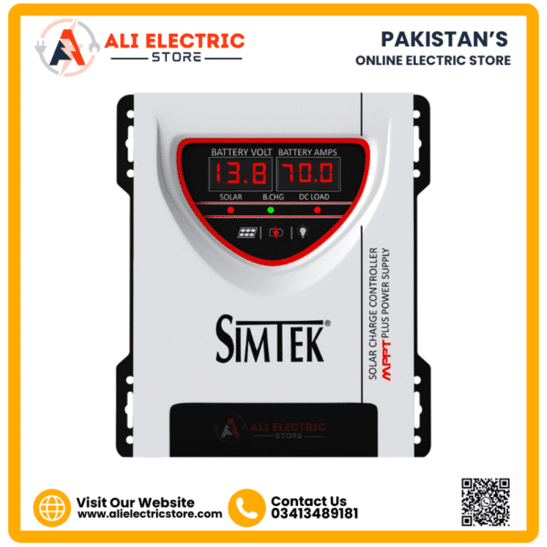 Simtek DC King 70A MPPT Solar Charge Controller Specifications Side View