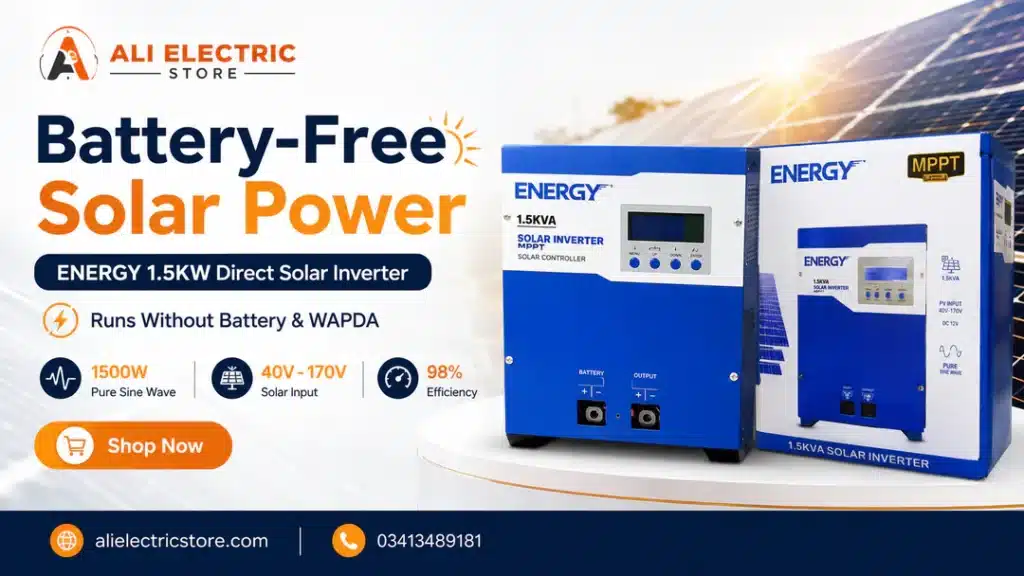 ENERGY Direct Solar Inverter — battery-free solar power that runs without WAPDA