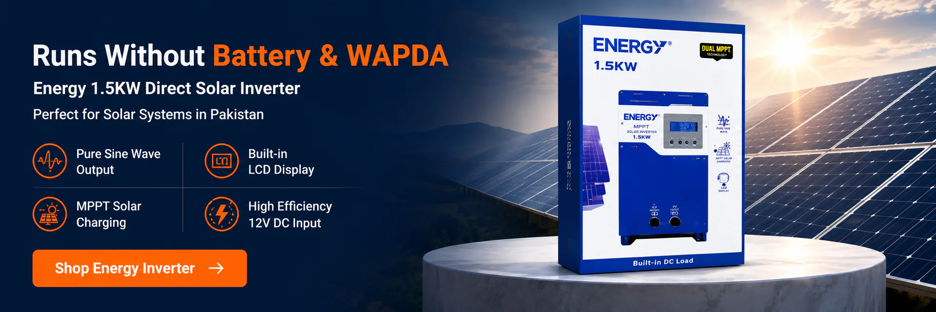 Energy 1.5KW Inverter - Runs Without Battery and WAPDA