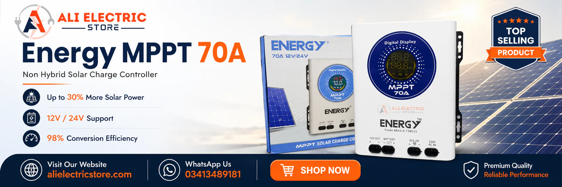 Energy MPPT 70A Non-Hybrid Solar Charge Controller