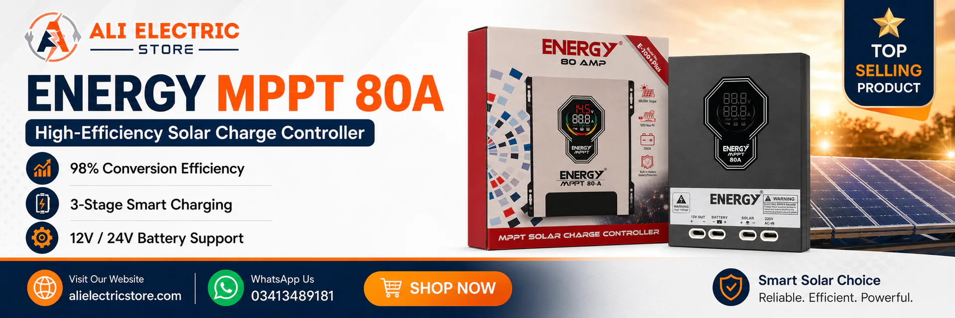 Energy MPPT 80A High-Efficiency Solar Charge Controller