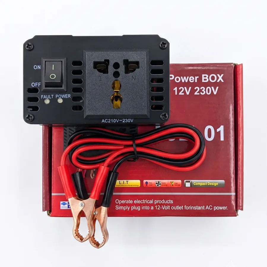 Hope's H-501 inverter universal socket, power switch and LED indicators