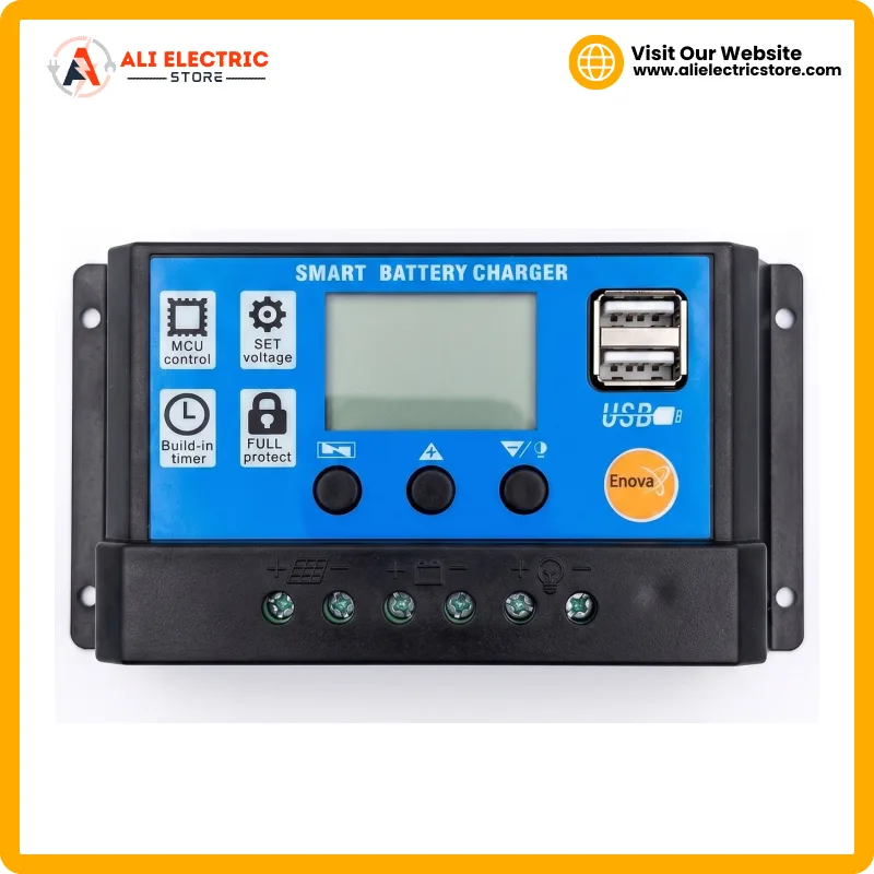 Enova Smart Battery Charger 12V/24V 10A PWM solar charge controller