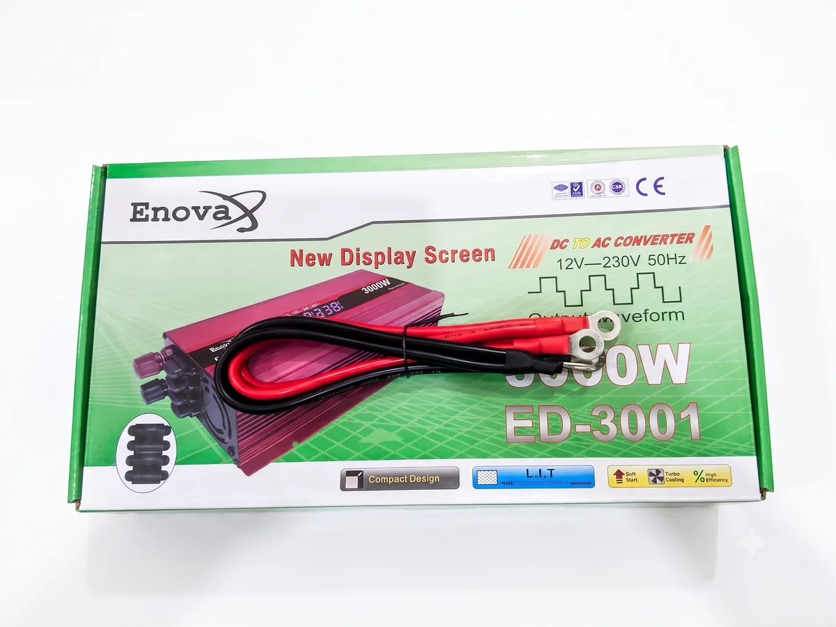 Enova ED-3001 DC to AC power inverter features and specifications