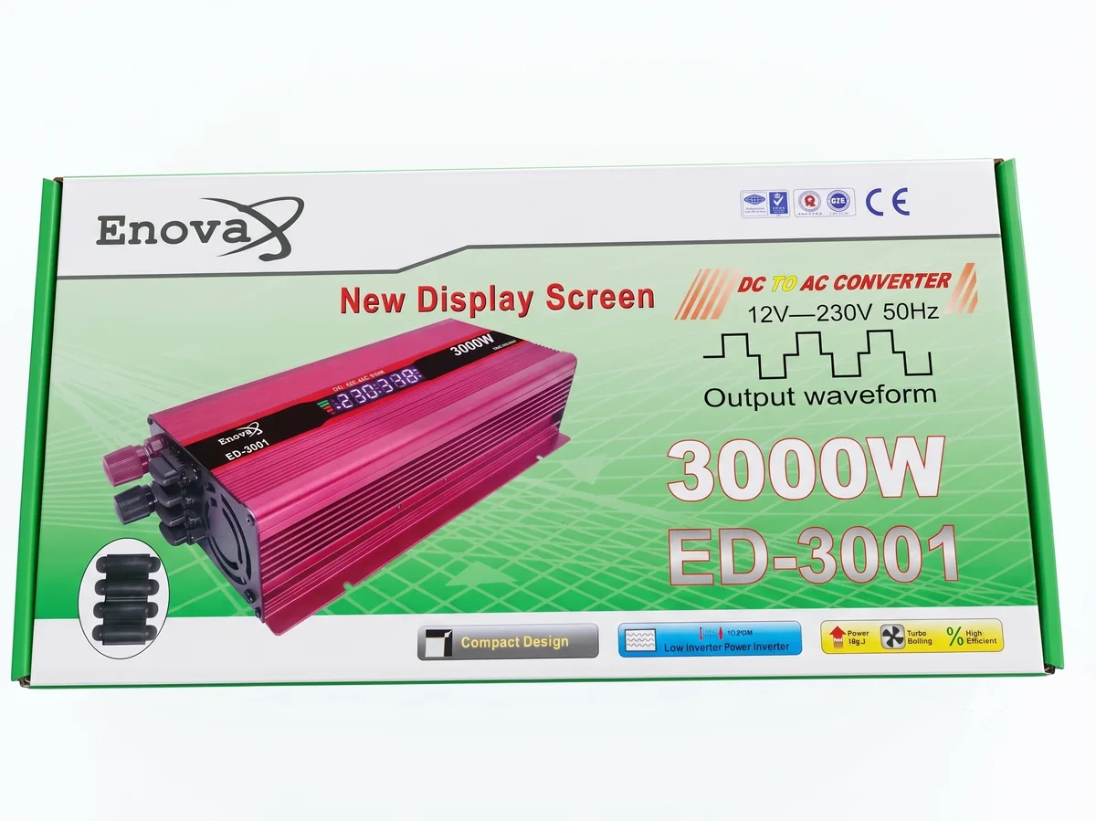 Enova ED-3001 DC to AC power inverter features and specifications