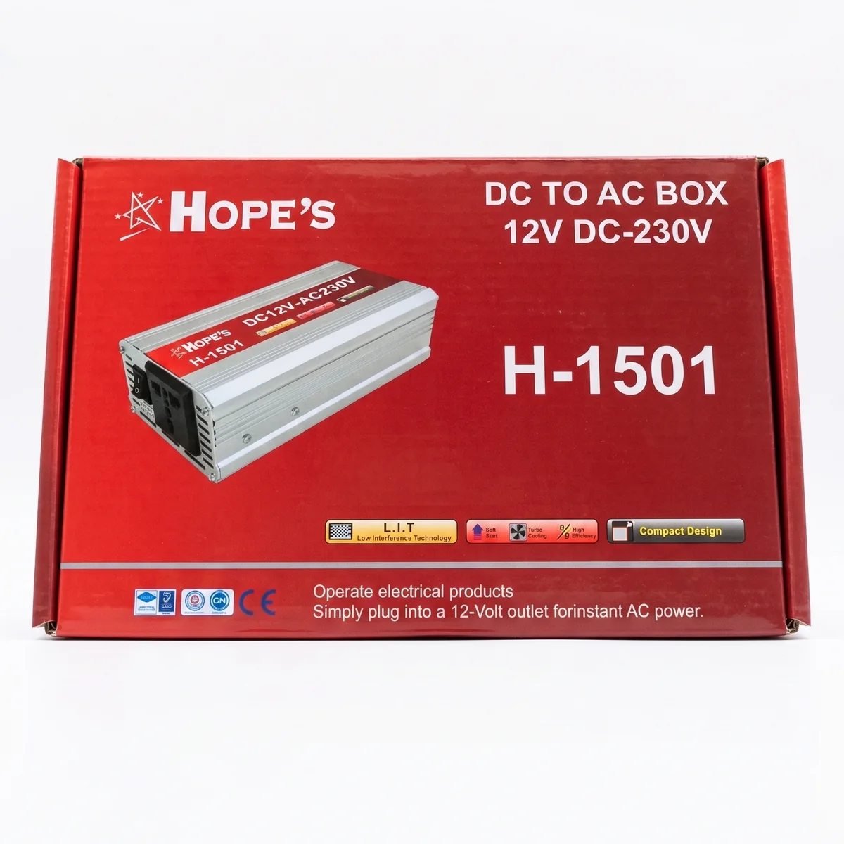 Hope's H-1501 DC to AC Power Inverter features and specifications