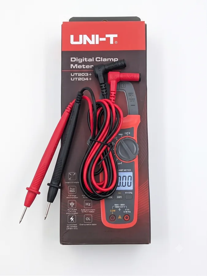 Comes with a pair of insulated test leads for voltage, resistance and continuity checks.